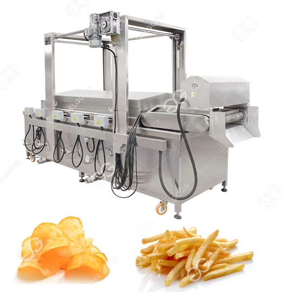 Máquina de fritura continua de 500 kg/h con calefacción a gas
