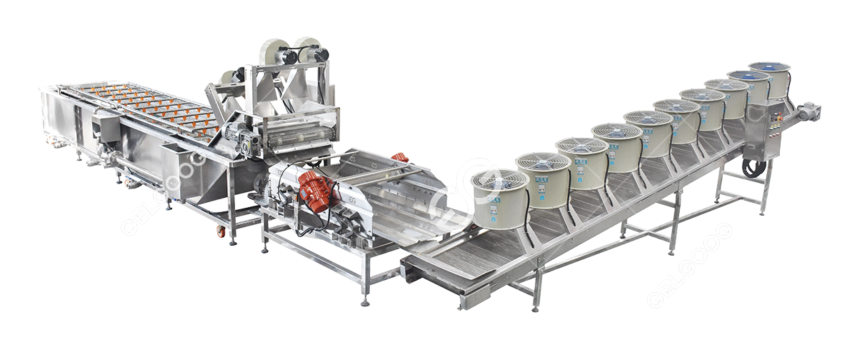 Línea de procesamiento de vegetales