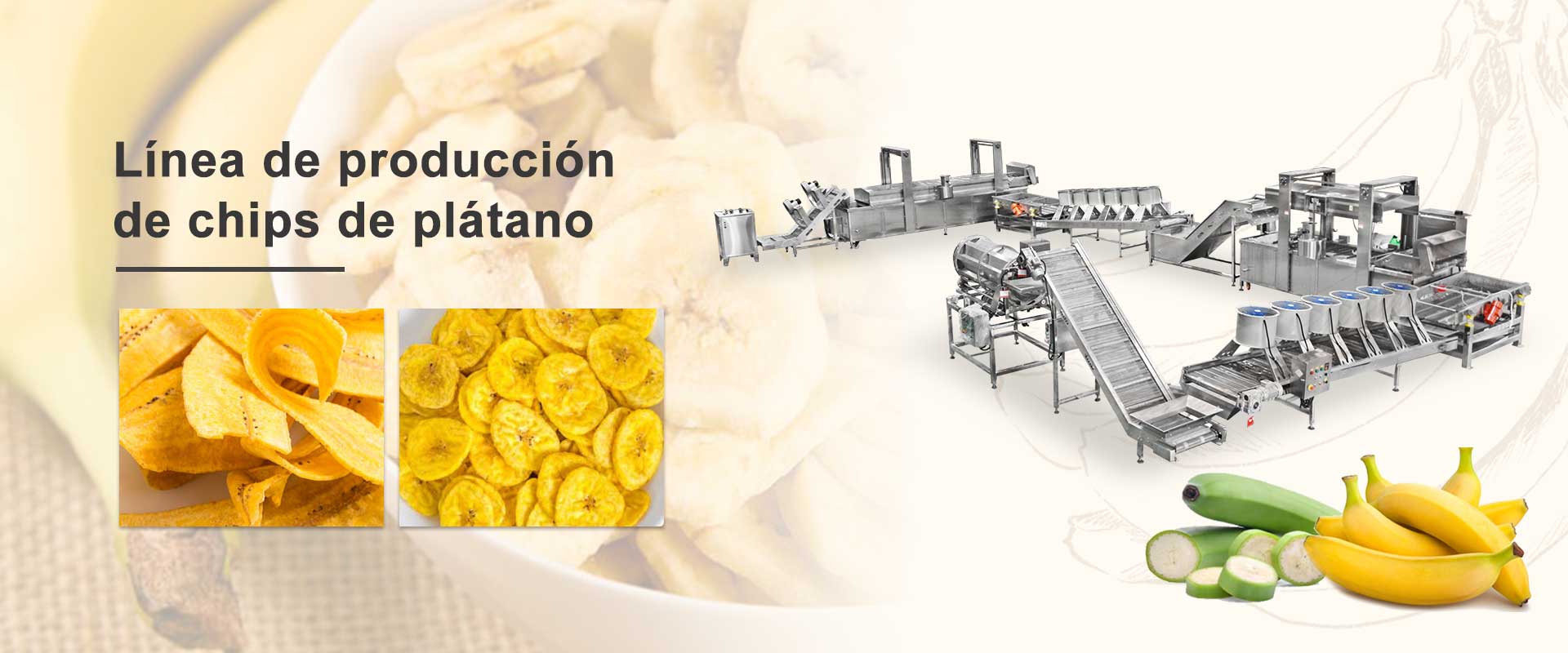Línea de producción de chips de plátano